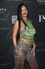 Pregnant RIHANNA at Fenty Beauty & Fenty Skin Celebration at Goya Studios in Hollywood 02/11/2022