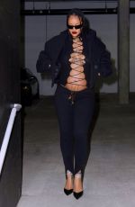 Pregnant RIHANNA Out for Dinner in Beverly Hills 02/07/2022