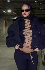 Pregnant RIHANNA Out for Dinner in Beverly Hills 02/07/2022