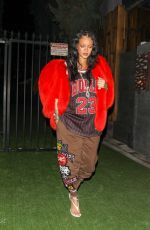 Pregnant RIHANNA Out for Dinner in New York 02/15/2022