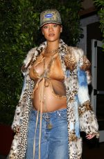 Pregnant RIHANNA Out for Late Dinner at Giorgio Baldi in Santa Monica 02/09/2022