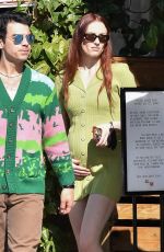Pregnant SOPHIE TURNER and Joe Jonas at All Time Restaurant in Los Feliz 02/16/2022