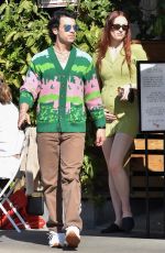 Pregnant SOPHIE TURNER and Joe Jonas at All Time Restaurant in Los Feliz 02/16/2022
