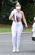 Pregnant TAMMY HEMBROW Leaves a Gym on the Gold Coast 02/21/2022