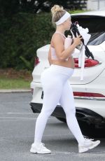 Pregnant TAMMY HEMBROW Leaves a Gym on the Gold Coast 02/21/2022