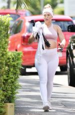 Pregnant TAMMY HEMBROW Leaves a Gym on the Gold Coast 02/21/2022