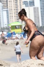 Pregnant YESJULZ in Bikini at a Beach in Miami 02/03/2022