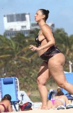 Pregnant YESJULZ in Bikini at a Beach in Miami 02/03/2022