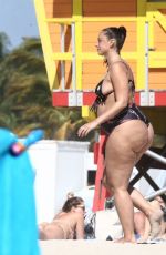 Pregnant YESJULZ in Bikini at a Beach in Miami 02/03/2022