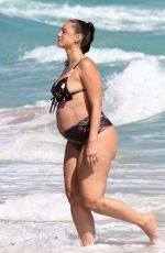 Pregnant YESJULZ in Bikini at a Beach in Miami 02/03/2022