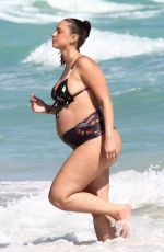 Pregnant YESJULZ in Bikini at a Beach in Miami 02/03/2022