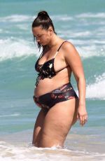 Pregnant YESJULZ in Bikini at a Beach in Miami 02/03/2022