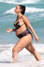 Pregnant YESJULZ in Bikini at a Beach in Miami 02/03/2022