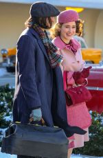 RACHEL BROSNAHAN on the Set of The Marvelous Mrs Maisel in New York 02/14/2022