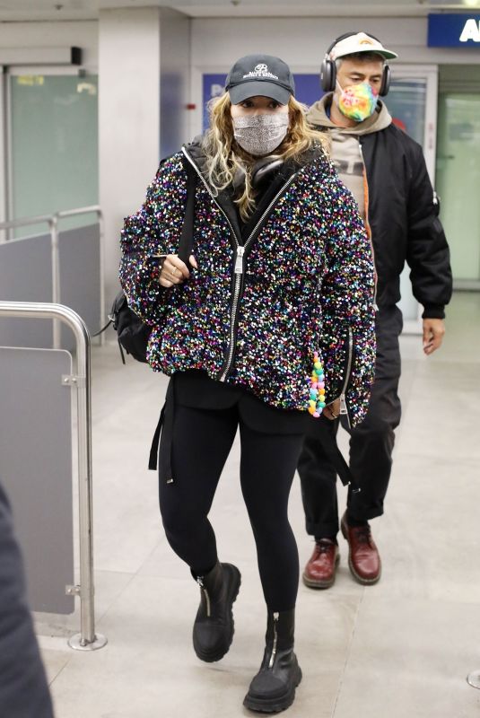 RITA ORA Arrives at Airport in Milan 02/22/2022