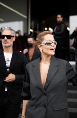 RITA ORA Arrives at Prada Show at Milan Fashion Week 02/24/2022