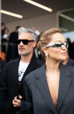 RITA ORA Arrives at Prada Show at Milan Fashion Week 02/24/2022