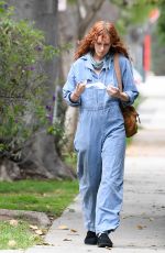 RUMER WILLIS in Denim Jumpsuit Out in Los Angeles 01/31/2022