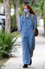 RUMER WILLIS in Denim Jumpsuit Out in Los Angeles 01/31/2022