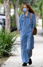RUMER WILLIS in Denim Jumpsuit Out in Los Angeles 01/31/2022
