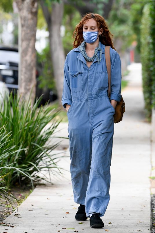 RUMER WILLIS in Denim Jumpsuit Out in Los Angeles 01/31/2022