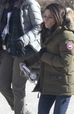SARAH SHAHI on the Set of Sex/Life Season 2 in Mississauga 02/24/2022
