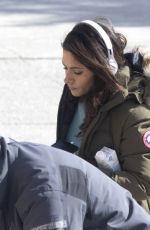 SARAH SHAHI on the Set of Sex/Life Season 2 in Mississauga 02/24/2022