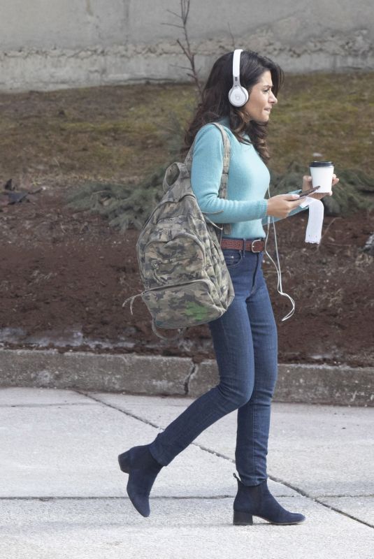SARAH SHAHI on the Set of Sex/Life Season 2 in Mississauga 02/24/2022