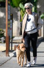SELMA BLAIR Out with Her Dog in West Hollywood 02/03/2022