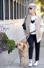 SELMA BLAIR Out with Her Dog in West Hollywood 02/03/2022