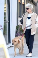 SELMA BLAIR Out with Her Dog in West Hollywood 02/03/2022