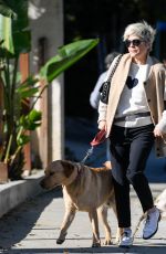 SELMA BLAIR Out with Her Dog in West Hollywood 02/03/2022