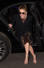SHARON STONE Arrives at Dolce and Gabbana Party at Milan Fashion Week 02/26/2022