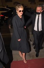 SHARON STONE Arrives at Dolce and Gabbana Party at Milan Fashion Week 02/26/2022