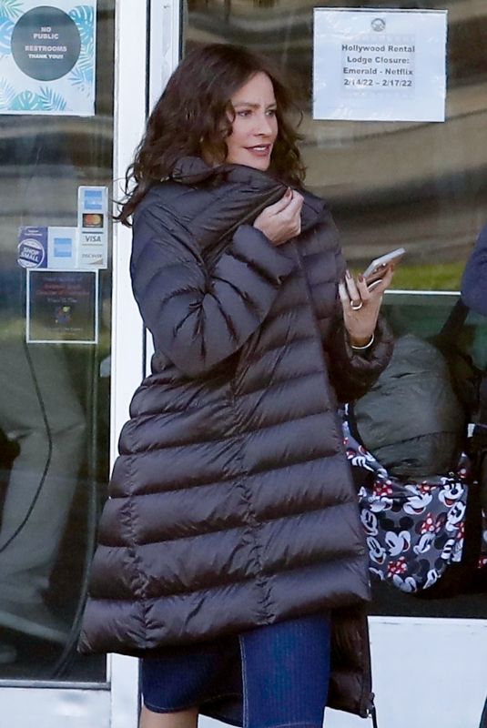 SOFIA VERGARA and VANESSA FERLITO on the Set of Griselda in Redondo Beach 02/16/2022