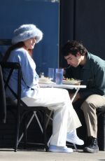 SOPHIE TURNER and Joe Jonas Out for Lunch in Los Angeles 02/03/2022