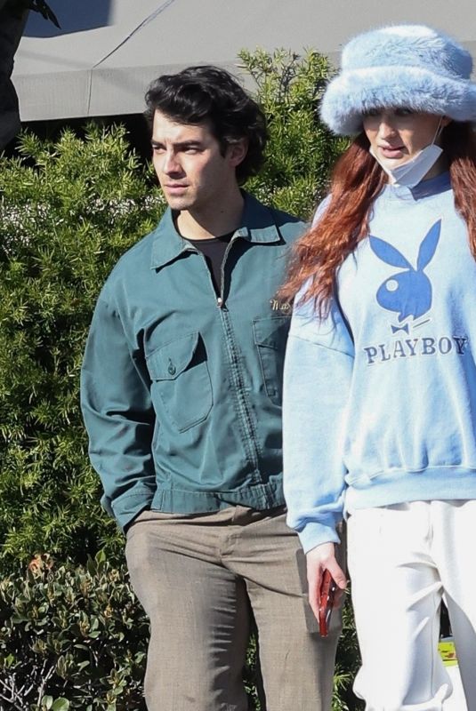 SOPHIE TURNER and Joe Jonas Out for Lunch in Los Angeles 02/03/2022
