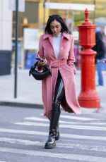 TAYSHIA ADAMS Out for Coffee in New York 02/08/2022