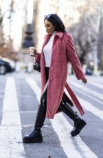 TAYSHIA ADAMS Out for Coffee in New York 02/08/2022
