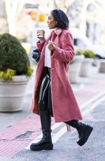 TAYSHIA ADAMS Out for Coffee in New York 02/08/2022