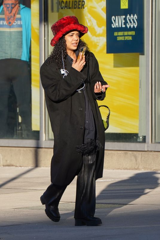 TESSA THOMPSON Out and About in New York 02/09/2022