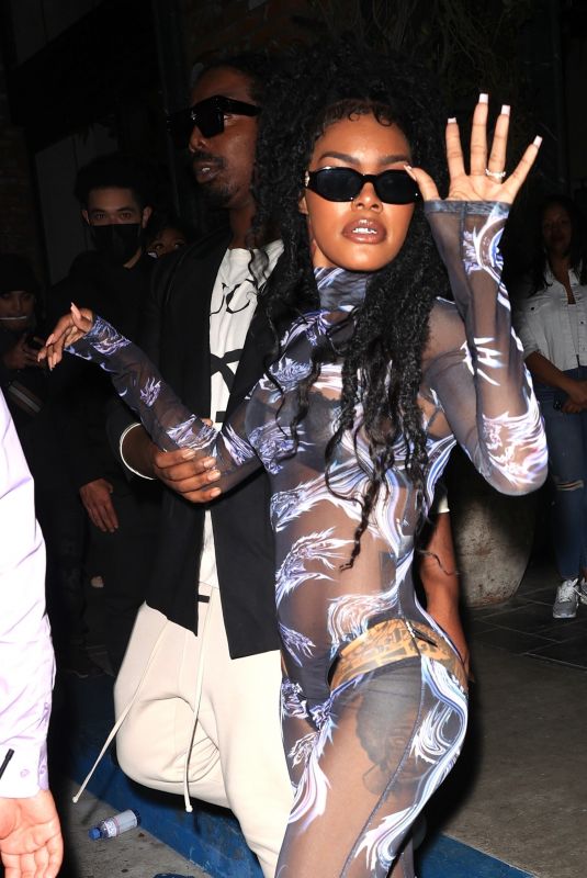 TEYANA TAYLOR Leaves a Super Bowl After-party at Highlight Room in Hollywood 02/13/2022
