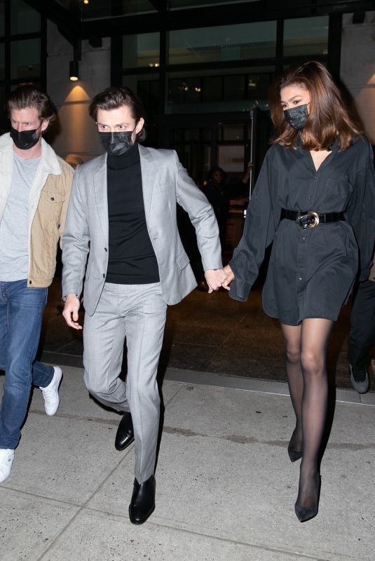 ZENDAYA and Tom Holland Leaves Crosby Street Hotel in New York 02/16/2022