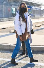 ZOE SALDANA Arrives at JFK Airport in New York 02/26/2022
