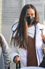 ZOE SALDANA Arrives at JFK Airport in New York 02/26/2022