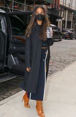 ZOE SALDANA Filming Shutterbugs with Her Phone in New York 02/08/2022