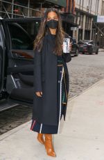 ZOE SALDANA Filming Shutterbugs with Her Phone in New York 02/08/2022