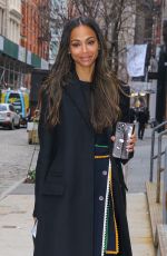 ZOE SALDANA Filming Shutterbugs with Her Phone in New York 02/08/2022