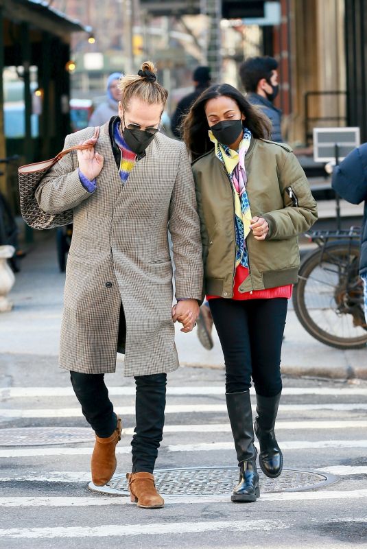 ZOE SALDANA Leaves Bubby
