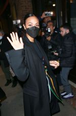 ZOE SALDANA Night Out in New York 02/08/2022